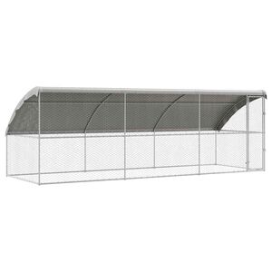 vidaXL Ps&iacute; kennel 3 ks Strieborn&aacute; 6 x 2 x 2 m Pozinkovan&aacute; oceľ