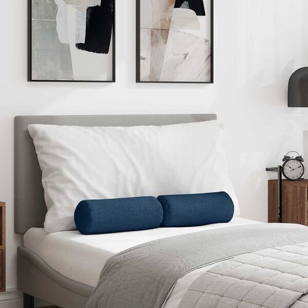 vidaXL Podložkov&eacute; vank&uacute;&scaron;e 2 pcs Modr&aacute; &Oslash; 15 x 40 cm l&aacute;tka