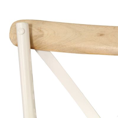 vidaXL Jedálenské stoličky s krížovým operadlom 6 ks biele mangovníkové drevo
