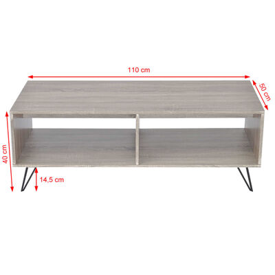 vidaXL TV stojan/konferenčný stolík, 110x50x40 cm, šedý