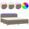vidaXL Posteľ boxsping s matracom a LED sivohned&aacute; 180x200 cm l&aacute;tka