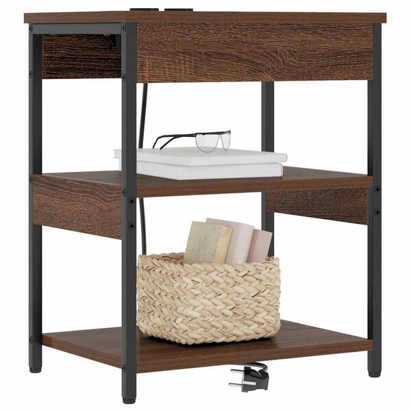 vidaXL Nočn&yacute; stol&iacute;k Hned&yacute; dub 41 x 31 x 51 cm Kompozitn&eacute; drevo