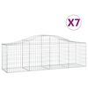 vidaXL Obl&uacute;kov&yacute; gabionov&yacute; k&ocirc;&scaron; 7 ks 200x50x60/80 cm pozinkovan&eacute; železo