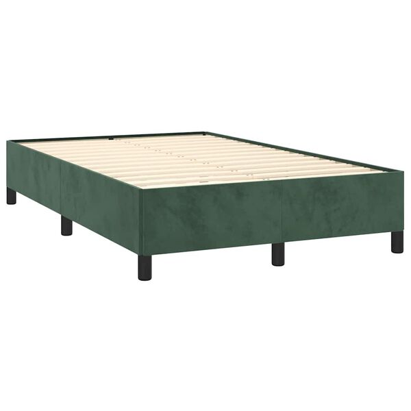 vidaXL Boxspring posteľ s matracom, tmavozelen&aacute; 120x190cm, zamat
