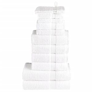vidaXL 12-dielna pr&eacute;miov&aacute; sada uter&aacute;kov SOLUND biela 600 g/m&sup2;