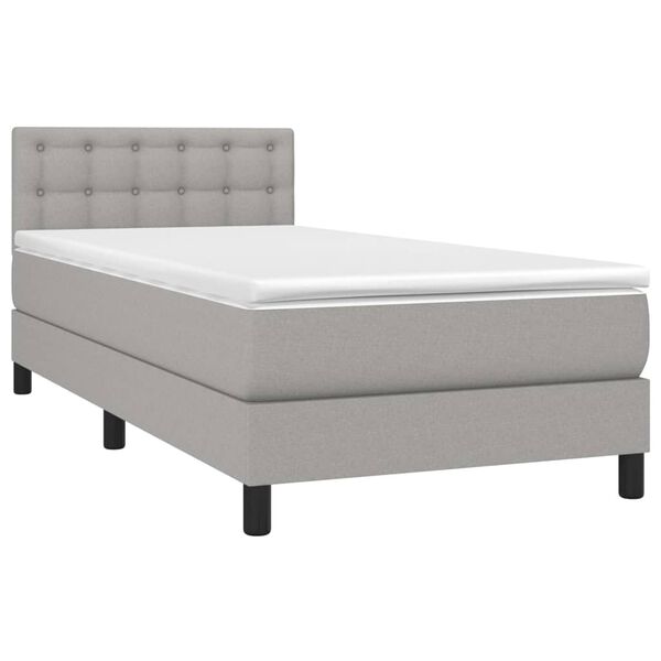vidaXL Boxspring posteľ s matracom bledosivý 100x200 cm látka