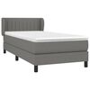 vidaXL Boxspring posteľ s matracom tmavosiv&aacute; 90x190 cm l&aacute;tka