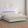 vidaXL Boxspring posteľ s matracom a LED kr&eacute;mov&aacute; 180x200 cm umel&aacute; koža