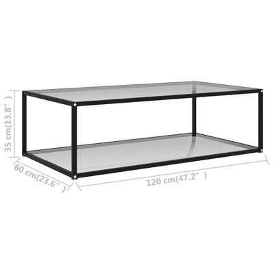 vidaXL Konferenčný stolík, priehľadný 120x60x35 cm, tvrdené sklo