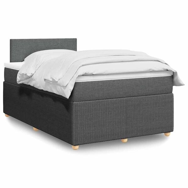 vidaXL Boxspring posteľ s matracom tmavosiv&yacute; 120x200 cm l&aacute;tka