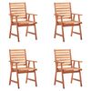 vidaXL Vonkajšie jedálenské stoličky 4 ks s podložkami masívna akácia