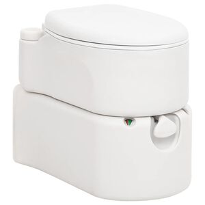 vidaXL Integrovan&eacute; kempingov&eacute; WC biele 24+17 l HDPE a smalt