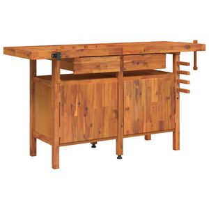 vidaXL Pracovn&yacute; st&ocirc;l so z&aacute;suvk. a zver&aacute;kmi 162x62x83 cm ak&aacute;ciov&yacute; mas&iacute;v