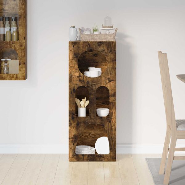 vidaXL Serv&iacute;rovacia skriňa Dymov&aacute; dub 40 x 35 x 100.5 cm