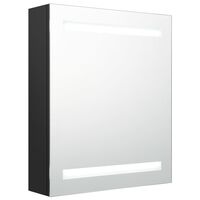 vidaXL LED kúpeľňová zrkadlová skrinka čierna 50x14x60 cm