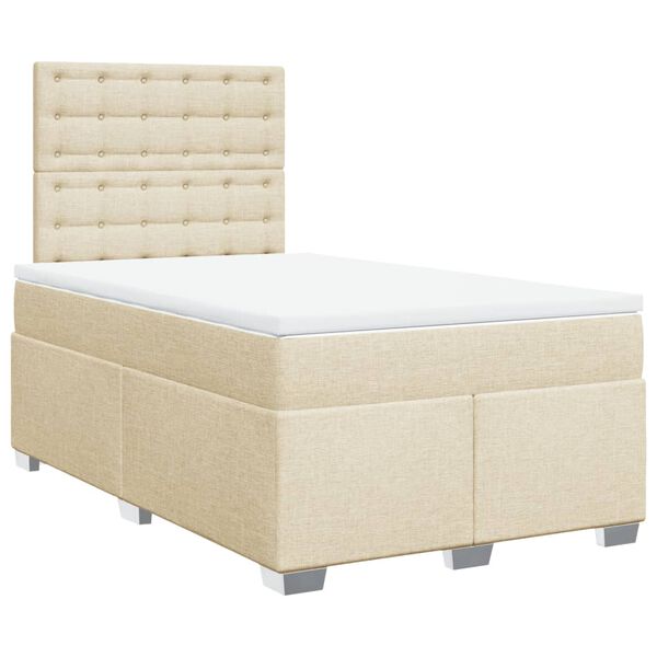 vidaXL Boxspring posteľ s matracom kr&eacute;mov&yacute; 120x200 cm l&aacute;tka