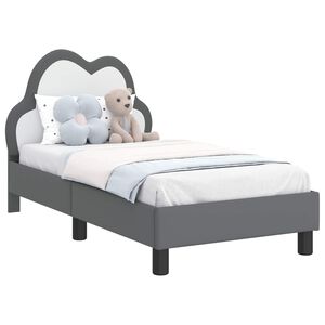 vidaXL R&aacute;m detskej postele s čelom Svetlosiv&aacute; 70 x 140 cm PU
