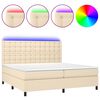vidaXL Posteľ boxsping s matracom a LED kr&eacute;mov&aacute; 200x200 cm l&aacute;tka