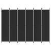 vidaXL 6-panelový paraván čierny 300x220 cm látkový