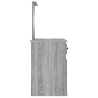 vidaXL Toaletný stolík so zrkadlom sivý sonoma 90x50x132,5 cm drevo
