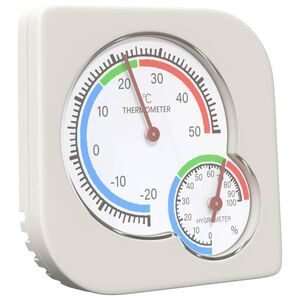 vidaXL Tepeln&yacute; higrometer Biela 7,5 x 7,5 x 1,2 cm ABS