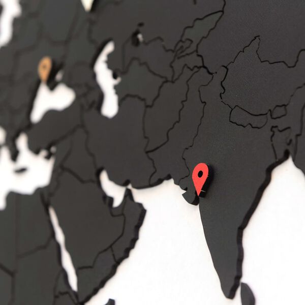 MiMi Innovations N&aacute;stenn&aacute; mapa sveta Luxury puzzle čierna 100x60 cm