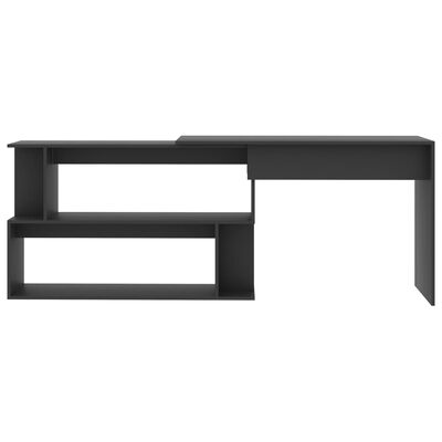 vidaXL Rohový stôl, sivý 200x50x76 cm, kompozitné drevo