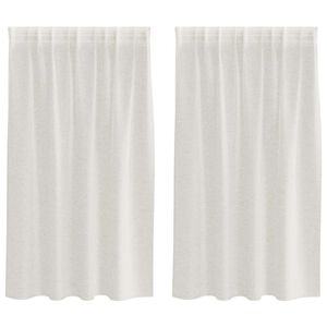 vidaXL Voile z&aacute;clona so z&aacute;clonami 2 pcs Kr&eacute;mov&aacute; 140 x 140 cm Polyester