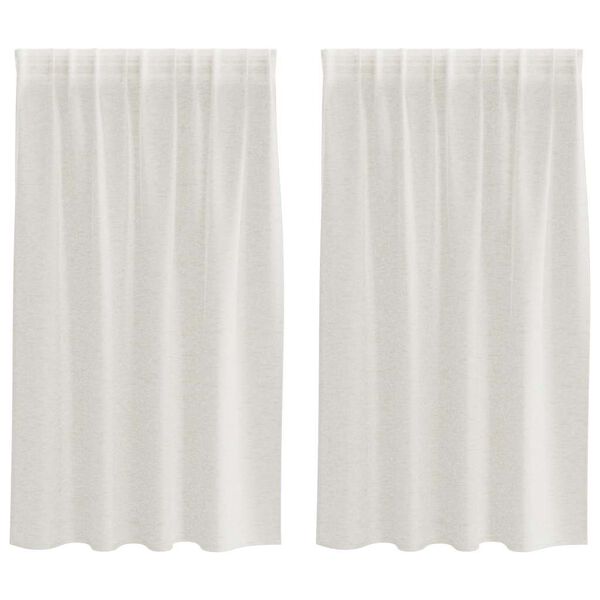 vidaXL Voile z&aacute;clona so z&aacute;clonami 2 pcs Kr&eacute;mov&aacute; 140 x 140 cm Polyester
