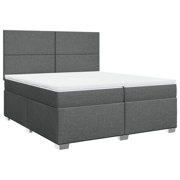 vidaXL Boxspring posteľ s matracom tmavosiv&aacute; 200x200 cm l&aacute;tka