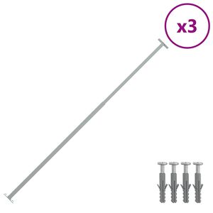 vidaXL Nastaviteľn&eacute; bezpečnostn&eacute; okenn&eacute; li&scaron;ty 3 ks 710 - 1200 mm