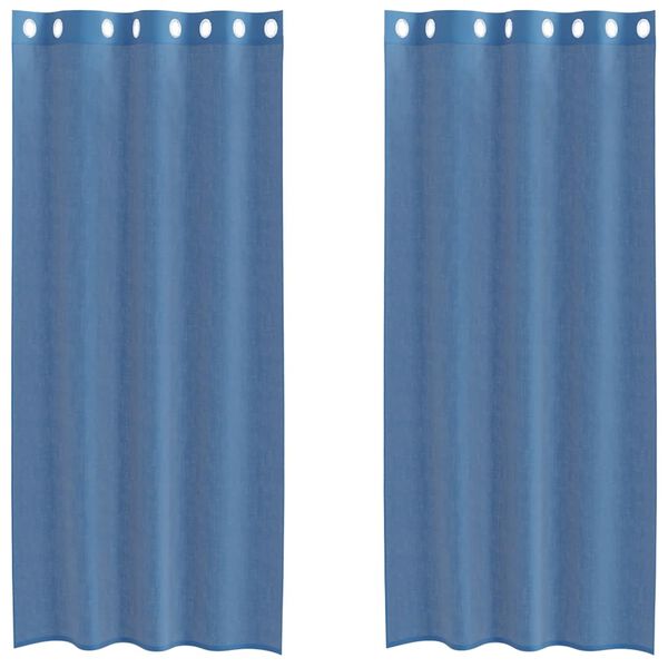 vidaXL Voile Záclony s priechodkami 2 ks Royal Blue