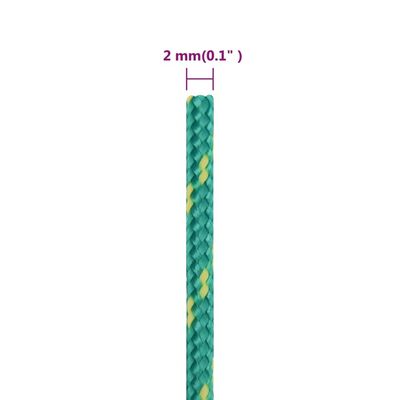 vidaXL Lodné lano zelené 2 mm 25 m polypropylén