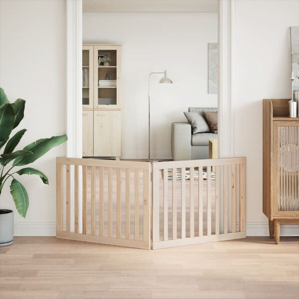 vidaXL Skladacia br&aacute;na pre psa, 2 panely, 160 cm, topoľov&eacute; drevo