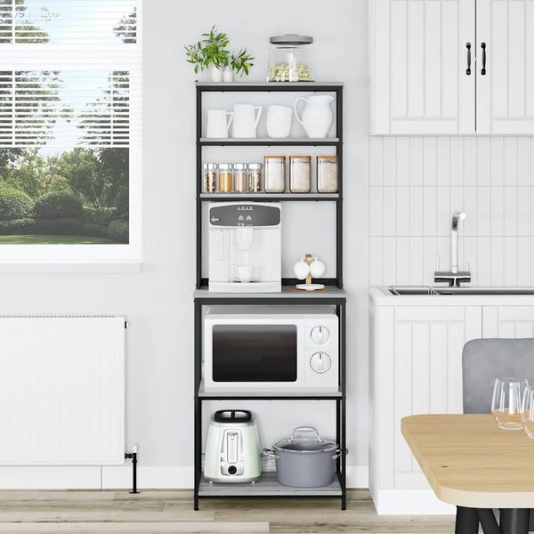 vidaXL Kuchynsk&aacute; polica Siv&yacute; Sonoma 60 x 40 x 168 cm Kompozitn&eacute; drevo