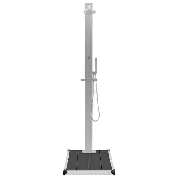 vidaXL Vonkaj&scaron;ia sprcha s vaničkou, WPC, nehrdzavej&uacute;ca oceľ