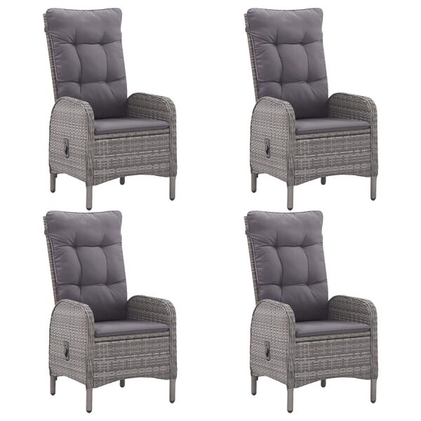 vidaXL 5-dielna záhradná jedálenská súprava polyratan a akáciové drevo sivá