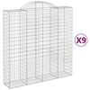 vidaXL Obl&uacute;kov&eacute; gabi&oacute;nov&eacute; ko&scaron;e 9ks 200x50x200/220cm pozinkovan&eacute; železo