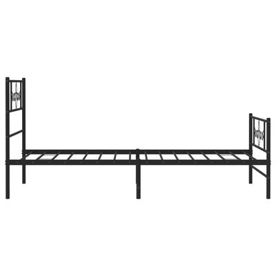 vidaXL Kovový rám postele s čelom a podnožkou čierny 90x190 cm