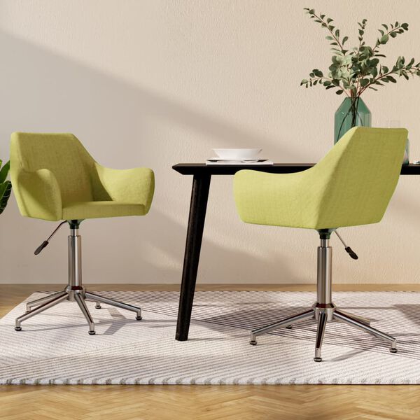 vidaXL Otočn&eacute; jed&aacute;lensk&eacute; stoličky 2 ks zelen&eacute; l&aacute;tkov&eacute;