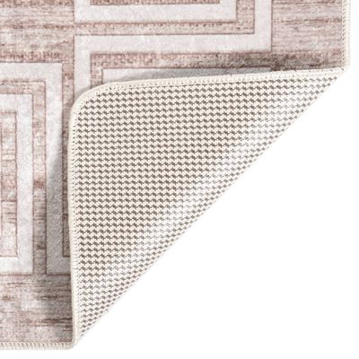 vidaXL Prateľný koberec 80x150 cm béžový protišmykový