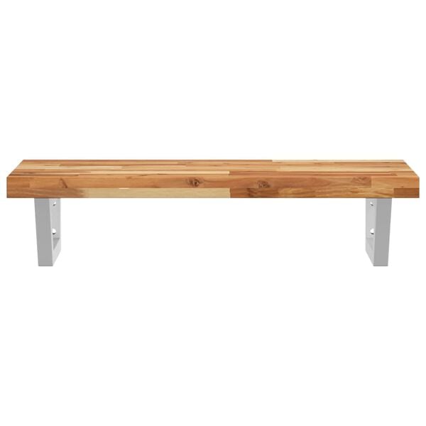 vidaXL Polica pod um&yacute;vadlo n&aacute;stenn&aacute; oceľ a ak&aacute;ciov&yacute; mas&iacute;v