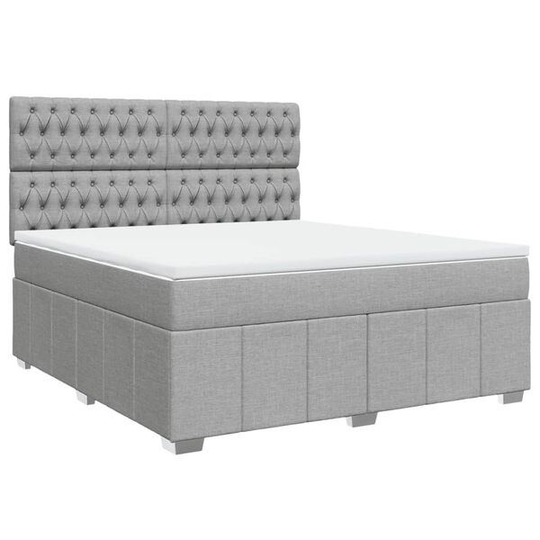 vidaXL Boxspring posteľ s matracom bledosiv&aacute; 180x200 cm l&aacute;tka