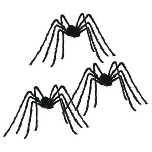 vidaXL Halloween pav&uacute;k dekor&aacute;cia 3 ks Čierna 200 cm Polyester a oceľ