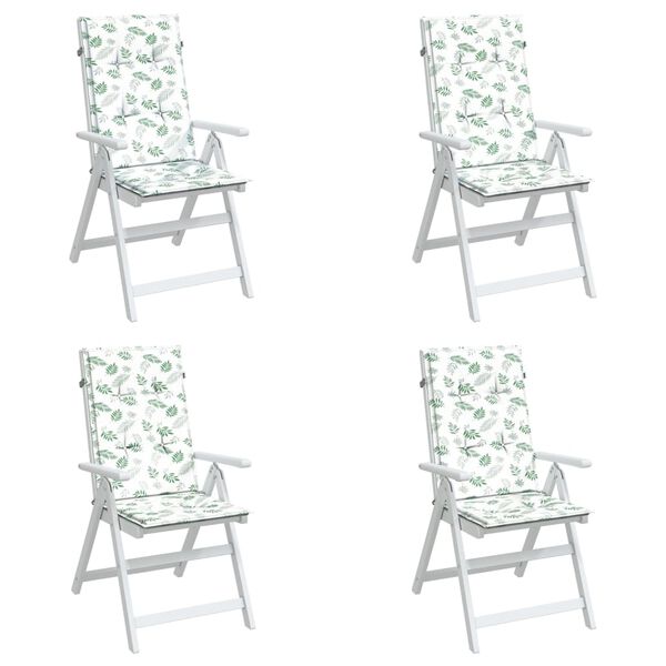 vidaXL Vank&uacute;&scaron;e na vysok&eacute; stoličky 4 ks vzor listov l&aacute;tka