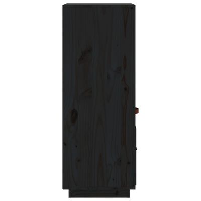 vidaXL Vysoká skrinka čierna 34x40x108,5 cm masívna borovica