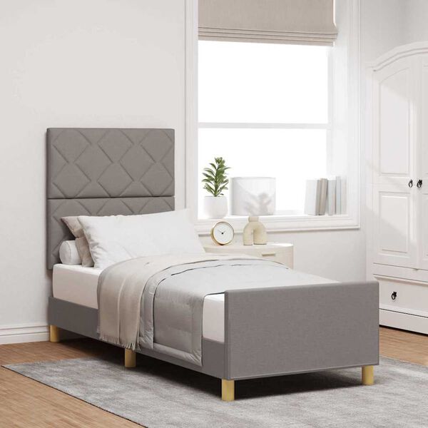 vidaXL Rám postele s čelnou doskou Sivohnedá 80 x 200 cm látka