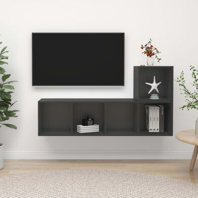 vidaXL 2-dielna súprava TV skriniek sivá drevotrieska