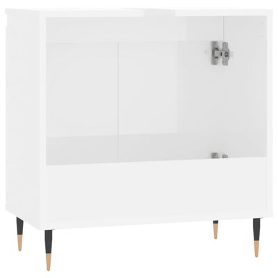 vidaXL Kúpeľňová skrinka lesklá biela 58x33x60 cm kompozitné drevo
