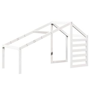 vidaXL Strecha na detsk&uacute; posteľ biela 198x87x113 cm borovicov&yacute; mas&iacute;v